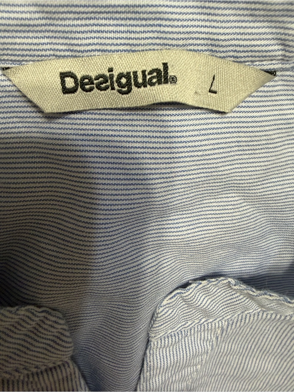 Desigual Embroidered Cotton Button-Up Shirt – Size L - Picture 7 of 9